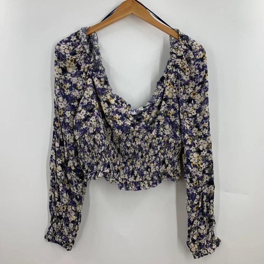 Elodie Women's Floral Cropped Long Sleeve Top ( Lot of 2 )‎ Size XL NWT
